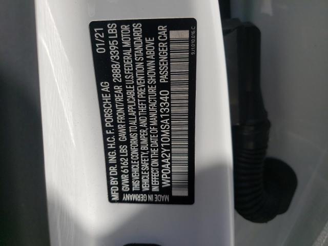 Photo 10 from auction – 2021 PORSCHE TAYCAN with VIN WP0AA2Y10MSA13340