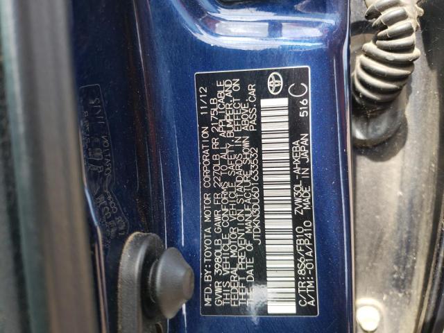 Photo 10 from auction – 2013 TOYOTA PRIUS with VIN JTDKN3DU6D1633532