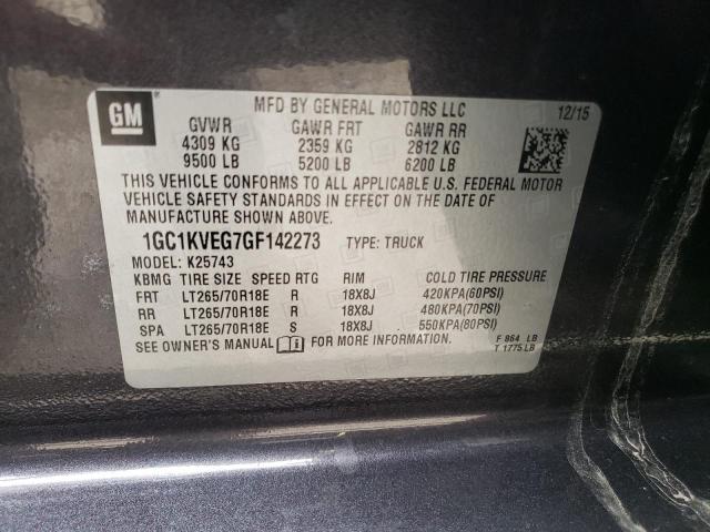 Photo 10 from auction – 2016 CHEVROLET SILVERADO with VIN 1GC1KVEG7GF142273