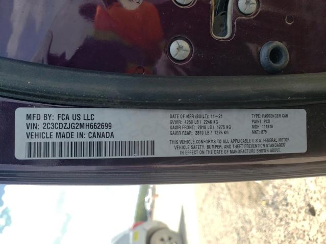 Photo 10 from auction – 2021 DODGE CHALLENGER with VIN 2C3CDZJG2MH662699