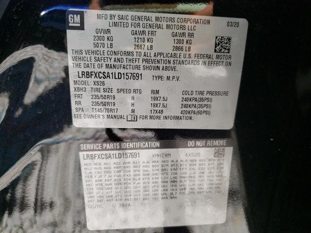 Photo 10 from auction – 2020 BUICK ENVISION E with VIN LRBFXCSA1LD157691