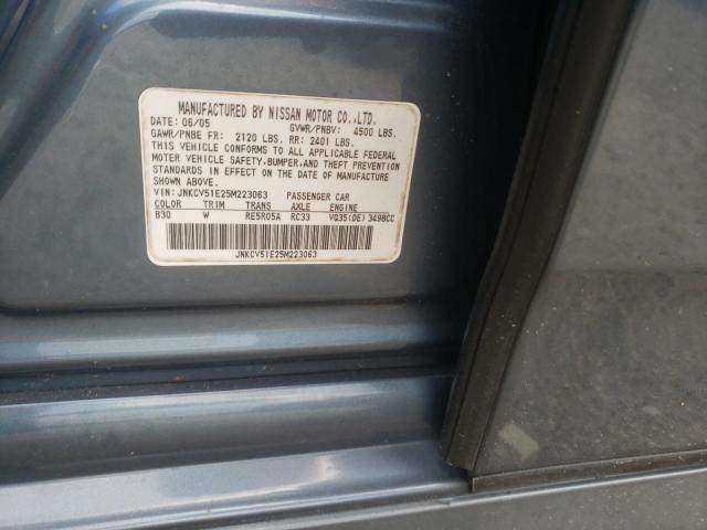 Photo 10 from auction – 2005 INFINITI G35 with VIN JNKCV51E25M223063