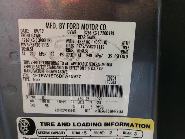 Photo 10 from auction – 2013 FORD F150 SUPER with VIN 1FTFW1ET6DFA15977