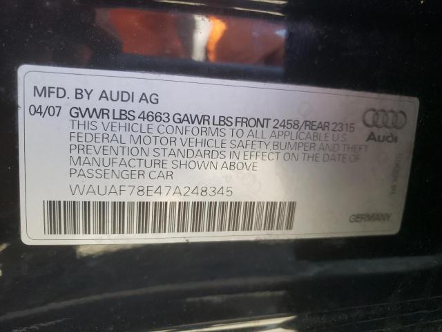 Photo 10 from auction – 2007 AUDI A4 2 with VIN WAUAF78E47A248345