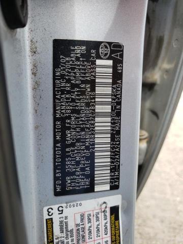 Фото 10 с аукциона – 2007 TOYOTA COROLLA CE с VIN 2T1BR32E87C783416