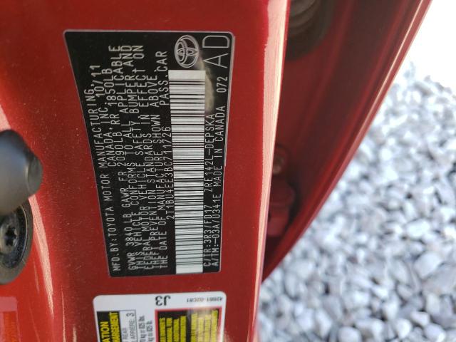 Photo 10 from auction – 2011 TOYOTA CORLLA L L with VIN 2T1BU4EE3BC711726
