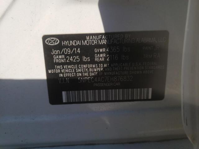 Photo 10 from auction – 2014 HYUNDAI SONATA SE with VIN 5NPEC4AC7EH876832