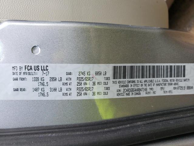 Photo 10 from auction – 2017 DODGE GRAND CARA with VIN 2C4RDGBG4HR847149
