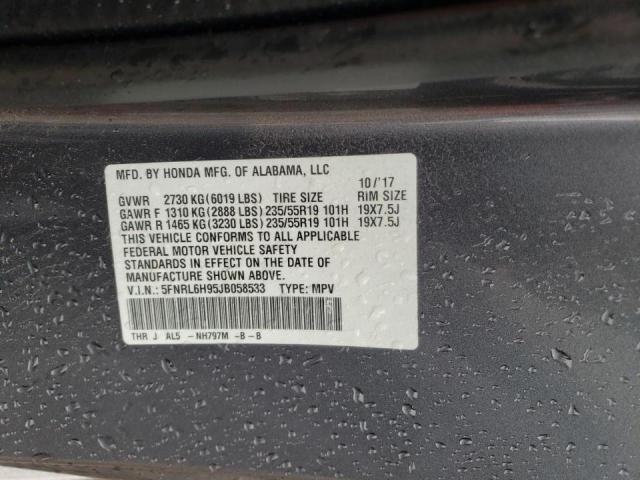 Photo 10 from auction – 2018 HONDA ODYSSEY EL with VIN 5FNRL6H95JB058533