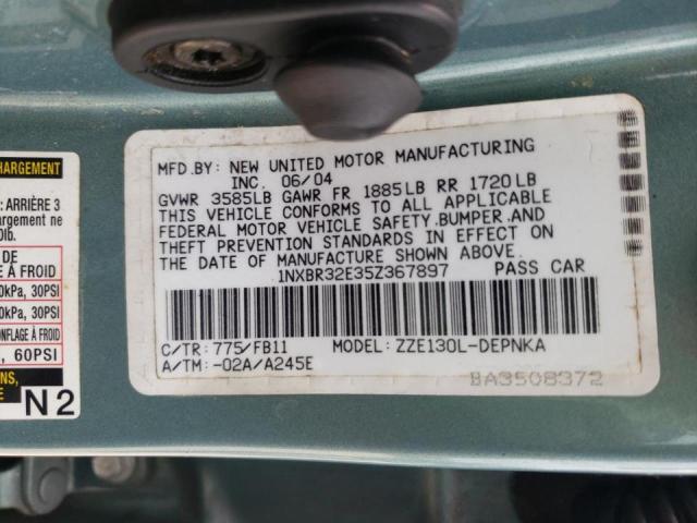 Photo 10 from auction – 2005 TOYOTA COROLLA CE with VIN 1NXBR32E35Z367897