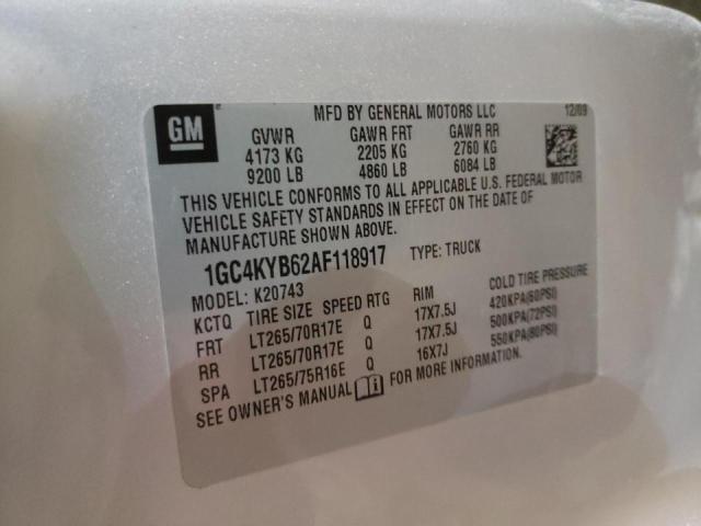Photo 10 from auction – 2010 CHEVROLET SILVERADO with VIN 1GC4KYB62AF118917