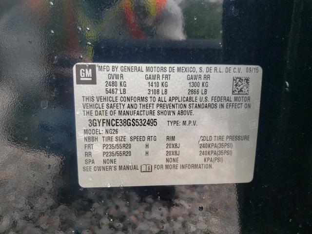 Photo 10 from auction – 2016 CADILLAC SRX PERFOR with VIN 3GYFNCE38GS532495