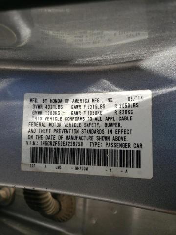 Photo 10 from auction – 2014 HONDA ACCORD SPO with VIN 1HGCR2F59EA239759
