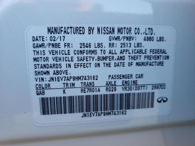 Photo 10 from auction – 2017 INFINITI Q50 PREMIU with VIN JN1EV7AP9HM743162