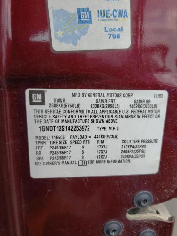 Photo 10 from auction – 2004 CHEVROLET TRAILBLAZE with VIN 1GNDT13S142253972