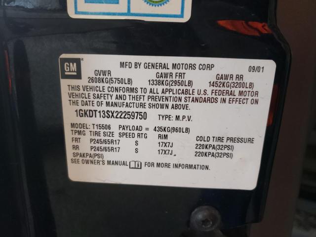 Photo 10 from auction – 2002 GMC ENVOY with VIN 1GKDT13SX22259750
