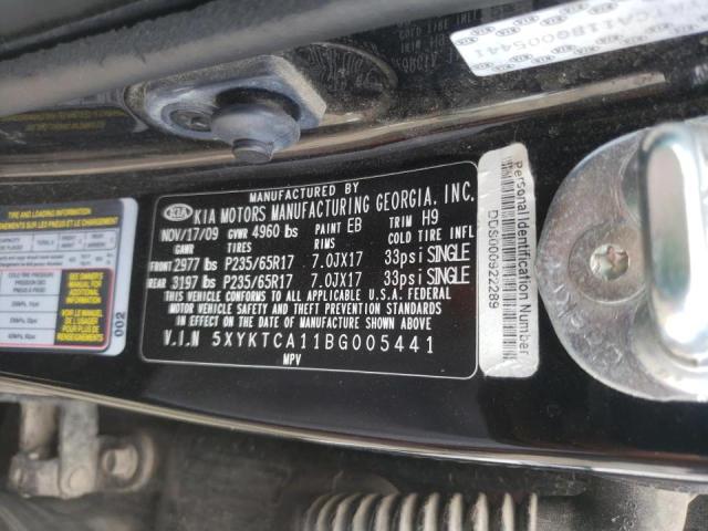 Photo 10 from auction – 2011 KIA SORENTO BA with VIN 5XYKTCA11BG005441
