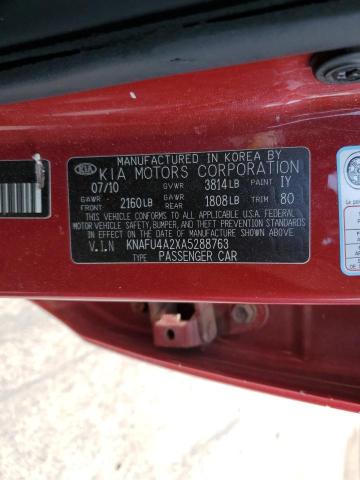 Photo 10 from auction – 2010 KIA FORTE EX with VIN KNAFU4A2XA5288763
