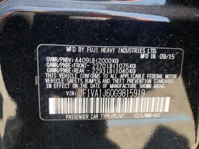Photo 10 from auction – 2016 SUBARU WRX LIMITE with VIN JF1VA1J60G9815919