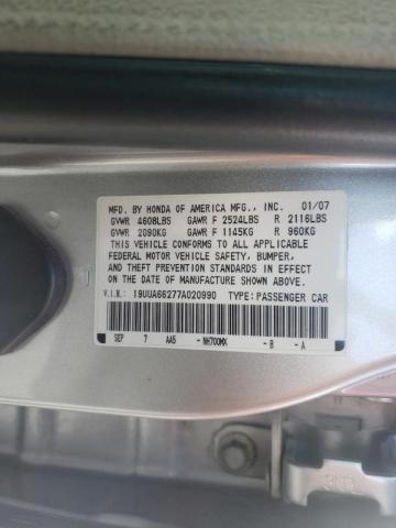 Photo 10 from auction – 2007 ACURA TL with VIN 19UUA66277A020990