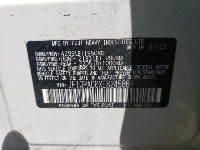 Photo 10 from auction – 2014 SUBARU IMPREZA PR with VIN JF1GPAD6XE8245868