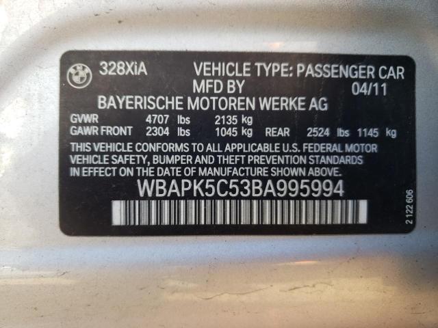 Photo 10 from auction – 2011 BMW 328 XI SUL with VIN WBAPK5C53BA995994
