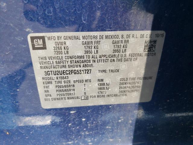 Photo 10 from auction – 2015 GMC SIERRA K15 with VIN 3GTU2UEC2FG531727
