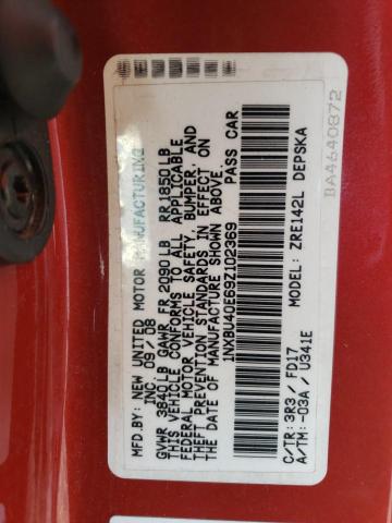 Photo 10 from auction – 2009 TOYOTA COROLLA BA with VIN 1NXBU40E69Z102369