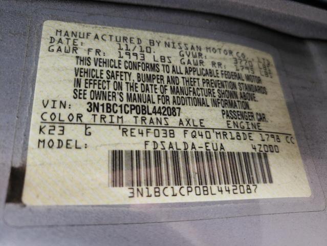Photo 10 from auction – 2011 NISSAN VERSA S with VIN 3N1BC1CP0BL442087