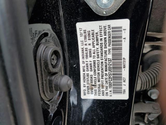 Photo 10 from auction – 2018 HONDA CIVIC LX with VIN 19XFC2F57JE012137
