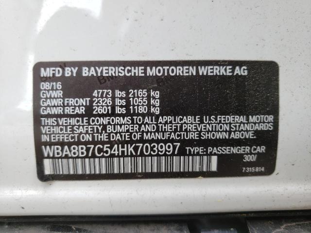 Photo 10 from auction – 2017 BMW 340 XI with VIN WBA8B7C54HK703997