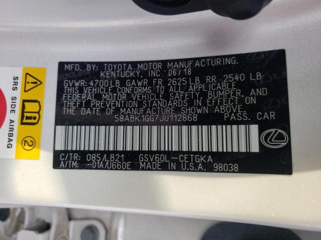 Photo 10 from auction – 2018 LEXUS ES 350 with VIN 58ABK1GG7JU112868