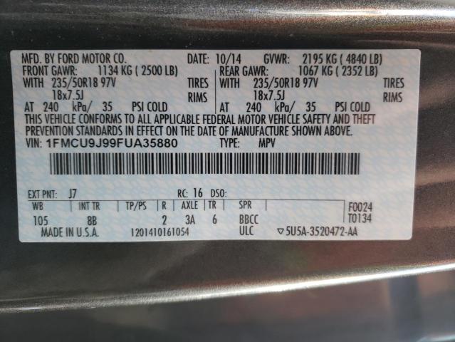Photo 10 from auction – 2015 FORD ESCAPE TIT with VIN 1FMCU9J99FUA35880