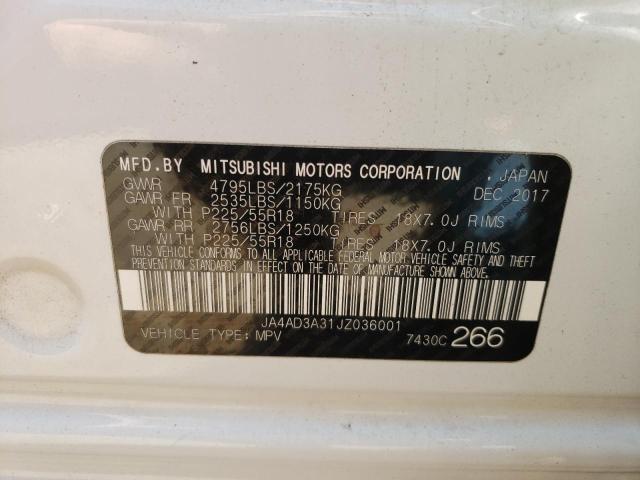 Photo 10 from auction – 2018 MITSUBISHI OUTLANDER with VIN JA4AD3A31JZ036001