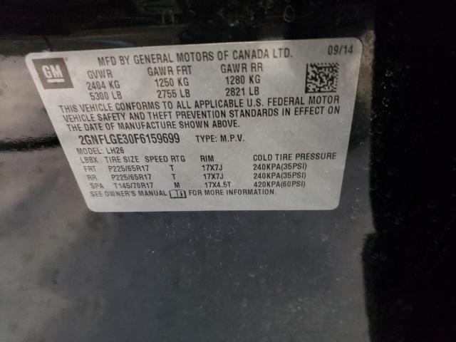Photo 10 from auction – 2015 CHEVROLET EQUINOX LT with VIN 2GNFLGE30F6159699