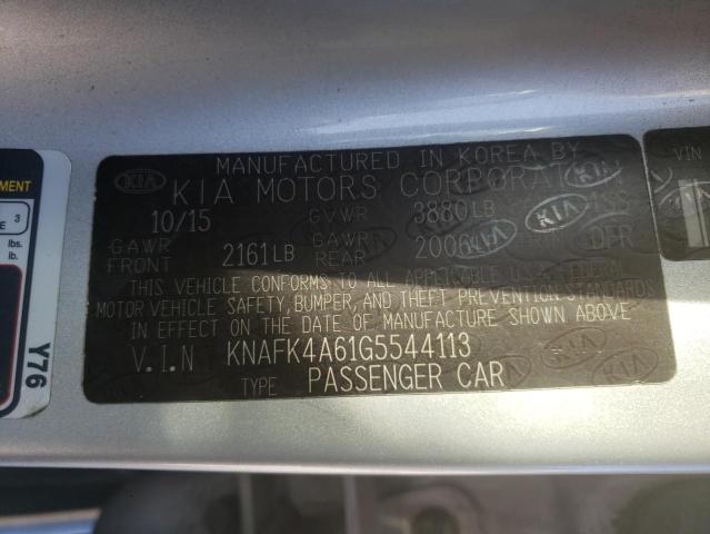 Photo 10 from auction – 2016 KIA FORTE LX with VIN KNAFK4A61G5544113