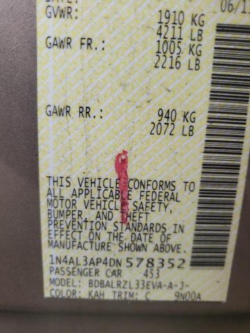 Photo 10 from auction – 2013 NISSAN ALTIMA 2.5 with VIN 1N4AL3AP4DN578352