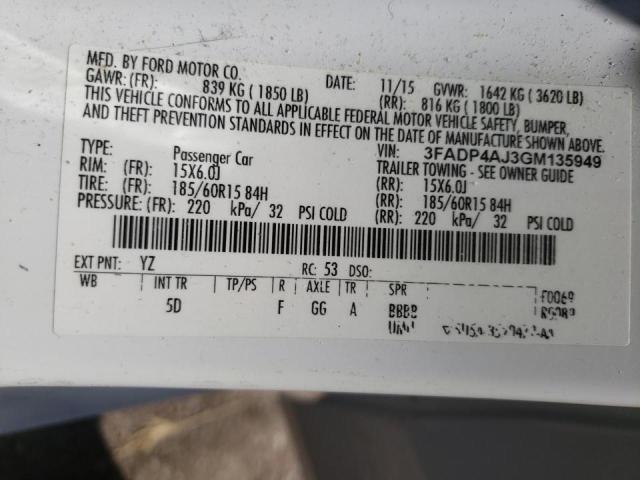 Photo 10 from auction – 2016 FORD FIESTA S with VIN 3FADP4AJ3GM135949