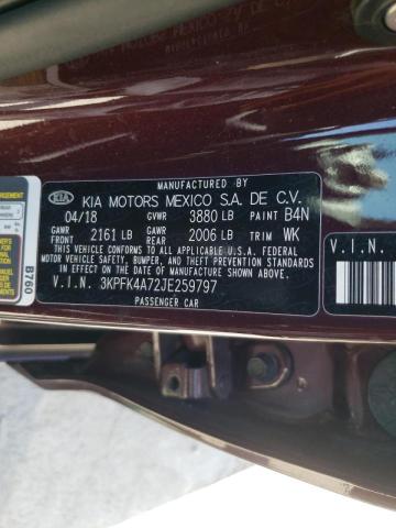 Photo 10 from auction – 2018 KIA FORTE LX with VIN 3KPFK4A72JE259797