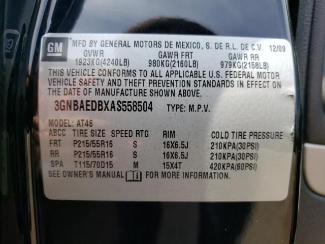 Photo 10 from auction – 2010 CHEVROLET HHR LS with VIN 3GNBAEDBXAS558504
