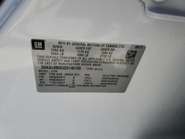 Photo 10 from auction – 2012 GMC TERRAIN SL with VIN 2GKALMEK2C6146705