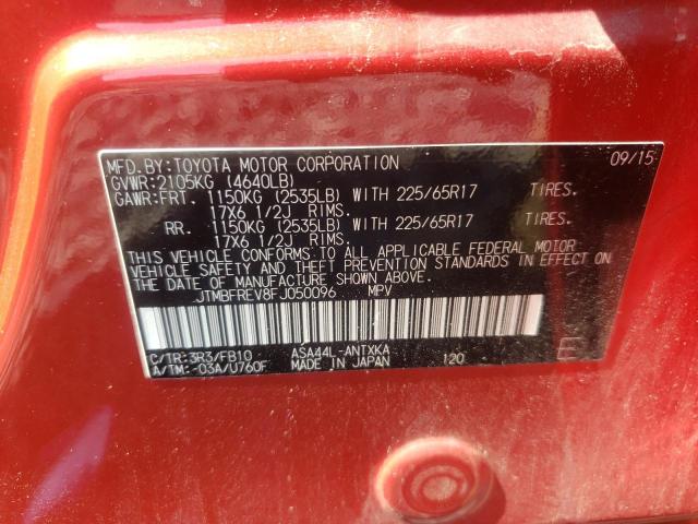Photo 10 from auction – 2015 TOYOTA RAV4 LE with VIN JTMBFREV8FJ050096