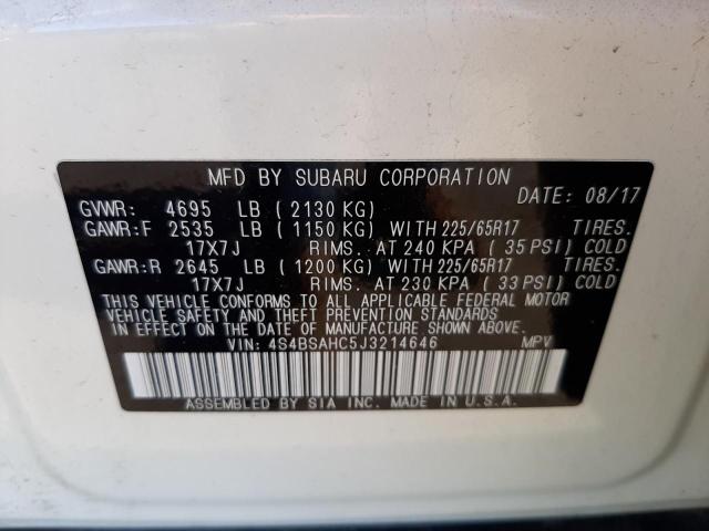 Фото 10 с аукциона – 2018 SUBARU OUTBACK 2. с VIN 4S4BSAHC5J3214646