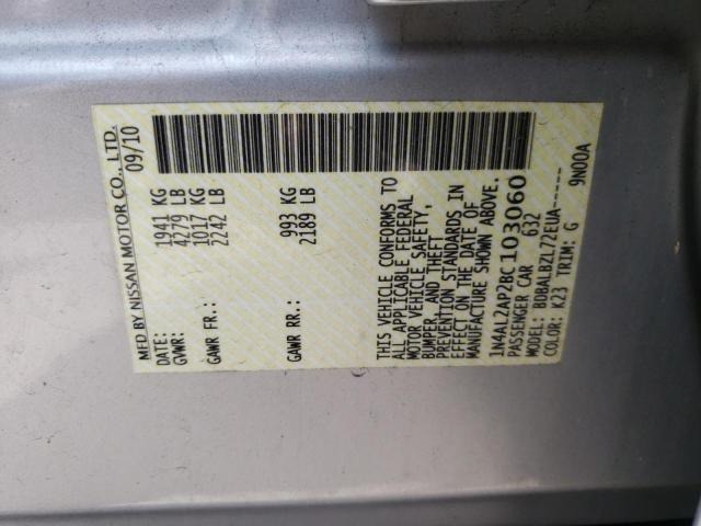 Photo 10 from auction – 2011 NISSAN ALTIMA BAS with VIN 1N4AL2AP2BC103060