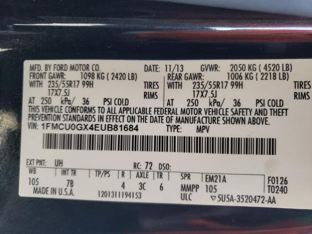 Photo 10 from auction – 2014 FORD ESCAPE SE with VIN 1FMCU0GX4EUB81684
