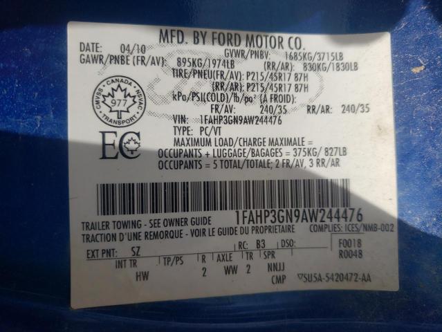 Photo 10 from auction – 2010 FORD FOCUS SES with VIN 1FAHP3GN9AW244476