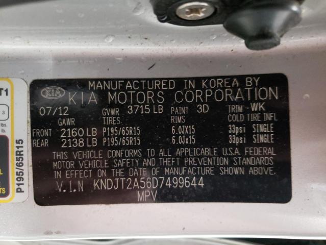 Photo 10 from auction – 2013 KIA SOUL with VIN KNDJT2A56D7499644
