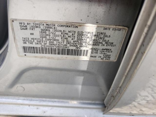 Foto 10 de la subasta – 2002 TOYOTA RAV4 con VIN JTEHH20V726055947