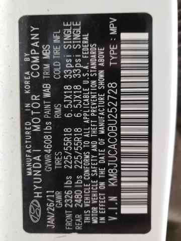 Photo 10 from auction – 2011 HYUNDAI TUCSON GLS with VIN KM8JUCAC0BU252728
