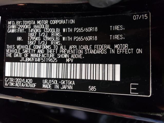 Photo 10 from auction – 2015 LEXUS GX 460 with VIN JTJBM7FX4F5119625